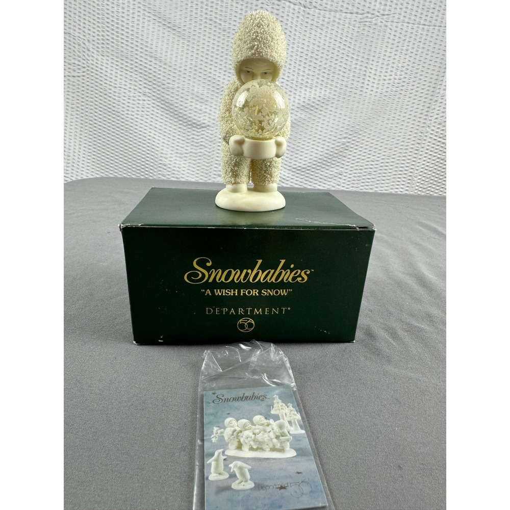 Dept 56 Snowbabies 2000 A WISH FOR SNOW Mini Snowglobe NIB